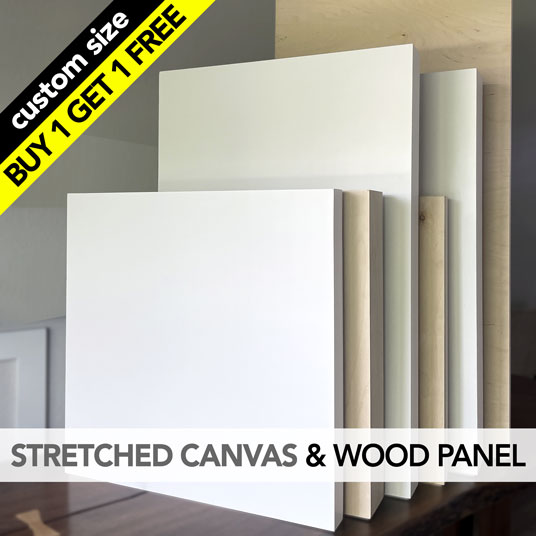 Custom Size Stretched Canvas and Wood Panel